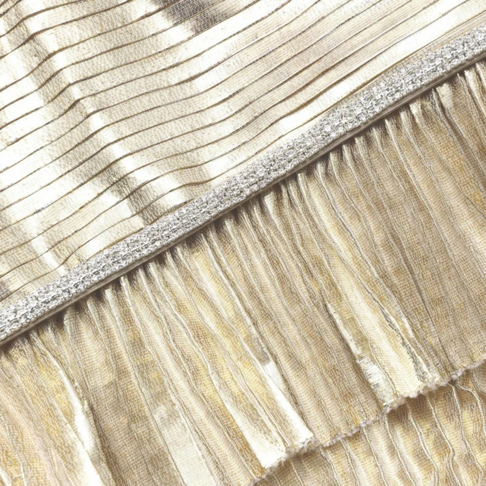 Self-Portrait Gold Metallic V-Neck Maxi Dress - Picture 5 of 10